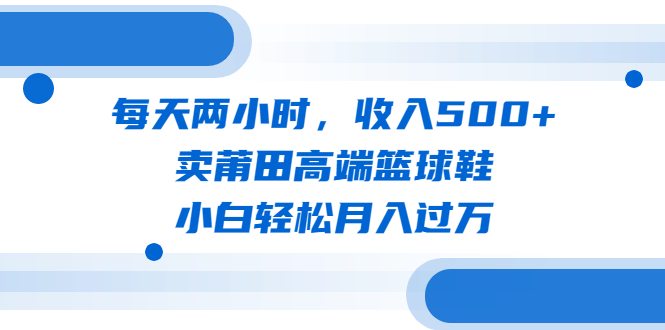 每天两小时，收入500+，卖莆田高端篮球鞋，小白轻松月入过万（教程+素材）.-湖南汶篮网络科技有限公司