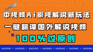 中视频AI影视解说新玩法,一键翻译国外视频搬运,百分百过原创-湖南汶篮网络科技有限公司