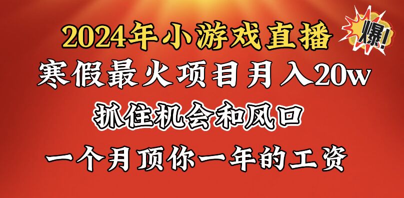 2024年寒假爆火项目,小游戏直播月入20w+,学会了之后你将翻身-湖南汶篮网络科技有限公司