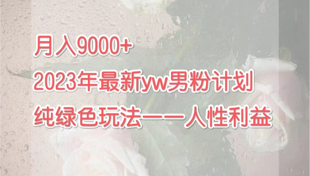 月入9000+2023年9月最新yw男粉计划绿色玩法——人性之利益-湖南汶篮网络科技有限公司