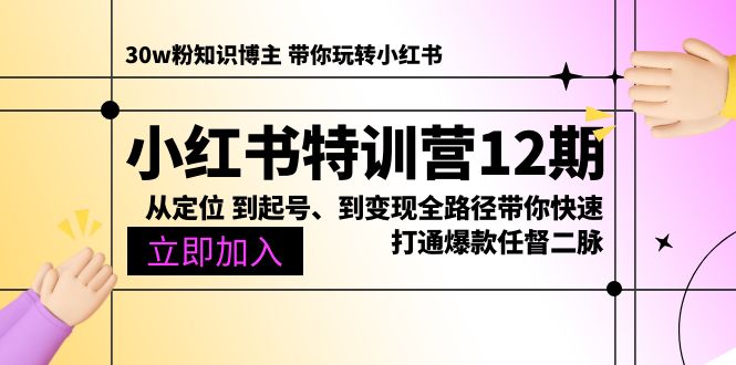 (10666期)小红书特训营12期:从定位 到起号、到变现全路径带你快速打通爆款任督二脉-湖南汶篮网络科技有限公司