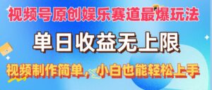 (10425期)视频号原创娱乐赛道最爆玩法,单日收益无上限,视频制作简单,小白也能…-湖南汶篮网络科技有限公司
