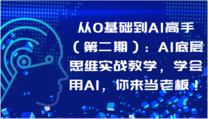 从0基础到AI高手（第二期）：AI底层思维实战教学，学会用AI，你来当老板！-湖南汶篮网络科技有限公司