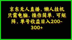 （9973期）京东无人直播，电脑挂机，操作简单，懒人专属，可矩阵操作 单号日入200-300-湖南汶篮网络科技有限公司