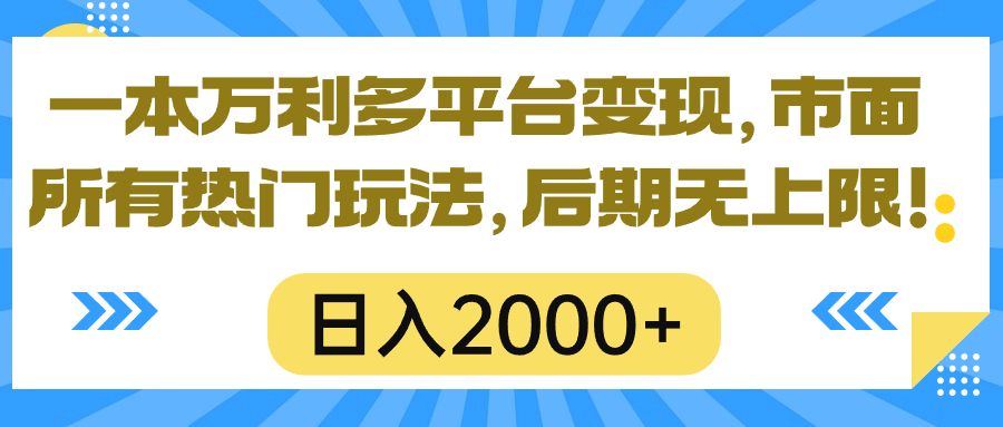（10311期）一本万利多平台变现，市面所有热门玩法，日入2000+，后期无上限！-湖南汶篮网络科技有限公司