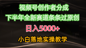 （10294期）视频号创作者分成最新玩法，日入5000+  下半年全新赛道条条过原创，小…-湖南汶篮网络科技有限公司