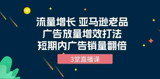 (10112期)流量增长 亚马逊老品广告放量增效打法,短期内广告销量翻倍(3堂直播课)-湖南汶篮网络科技有限公司