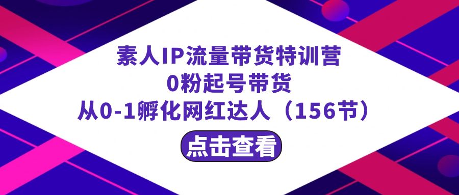 繁星·计划素人IP流量带货特训营:0粉起号带货 从0-1孵化网红达人(156节)-湖南汶篮网络科技有限公司