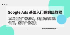 (10018期)Google Ads 基础入门,系统拆解广告形式/关键词的商业认知/谷歌广告结构-湖南汶篮网络科技有限公司