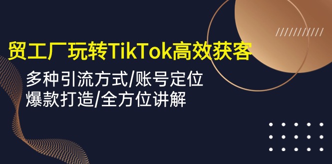 外贸工厂玩转TikTok高效获客,多种引流方式/账号定位/爆款打造/全方位讲解-湖南汶篮网络科技有限公司