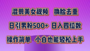 混剪美女视频，换脸去重，轻松过原创，日引色粉500+，操作简单，小白也能轻松上手-湖南汶篮网络科技有限公司