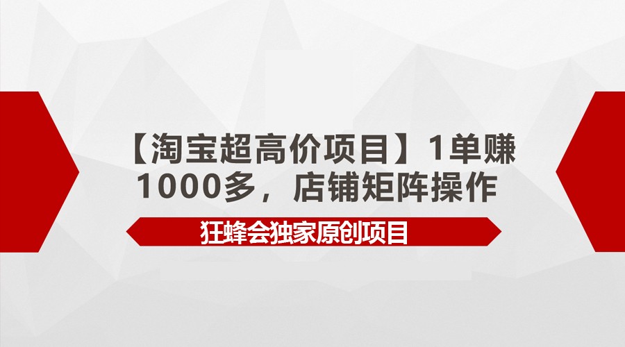 【淘宝超高价项目】1单赚1000多,店铺矩阵操作-湖南汶篮网络科技有限公司