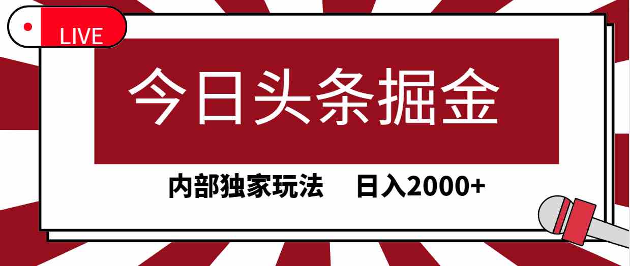 （9832期）今日头条掘金，30秒一篇文章，内部独家玩法，日入2000+-湖南汶篮网络科技有限公司